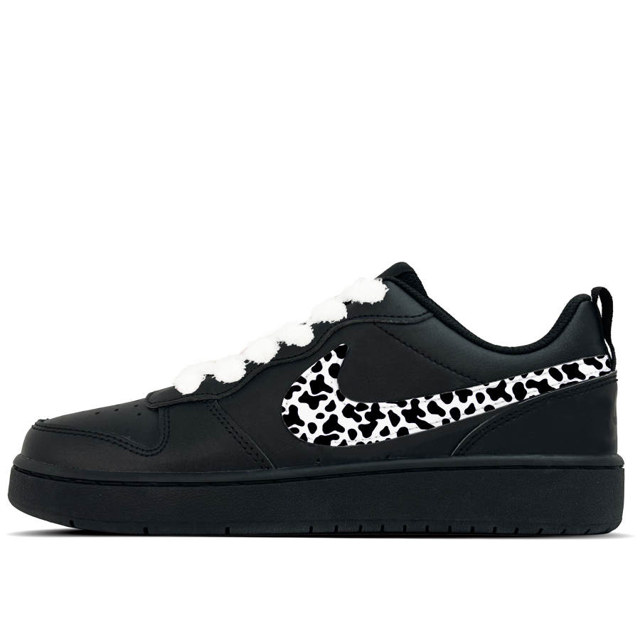 Nike Nike Court Borough White Patches Synthetic Leather Slip Resistant Slip Resistant Low top Kids' Skateboarding Shoes