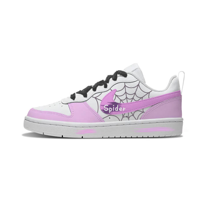 Nike Nike Court Borough Pink Spider Web Synthetic Leather Slip Resistant Cushioning Abrasion Resistant Low top