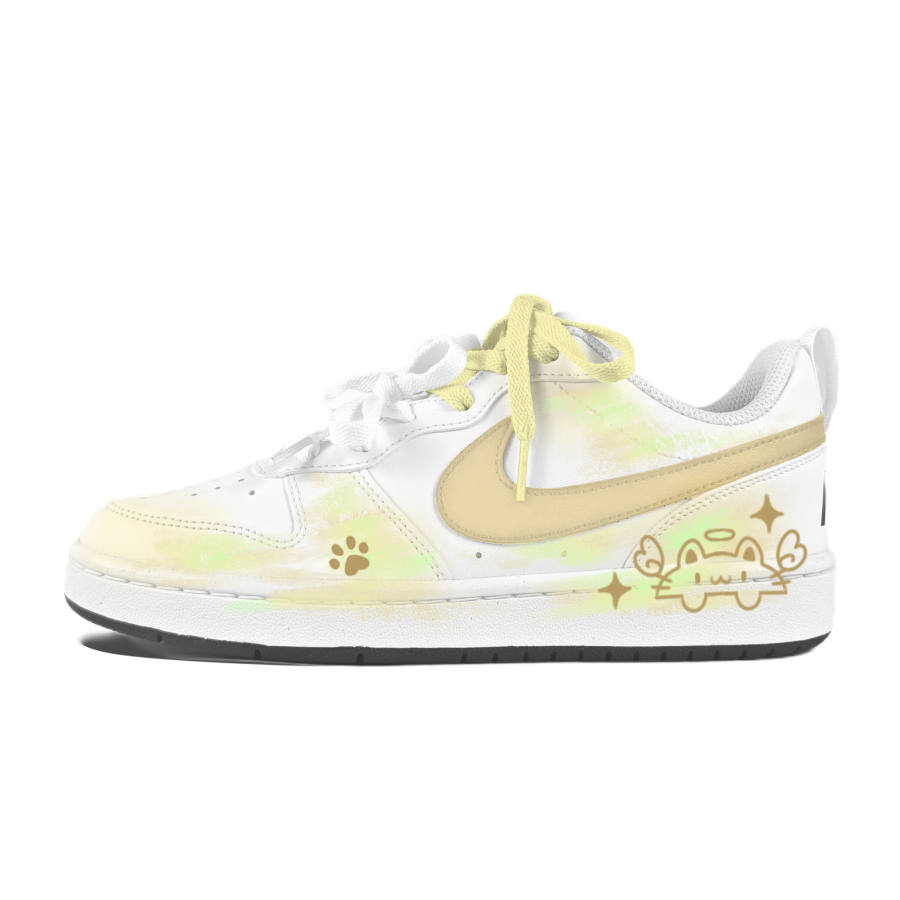 Nike Nike Court Borough Abrasion Resistant Low top Kids' Skateboarding Shoes White Teenagers