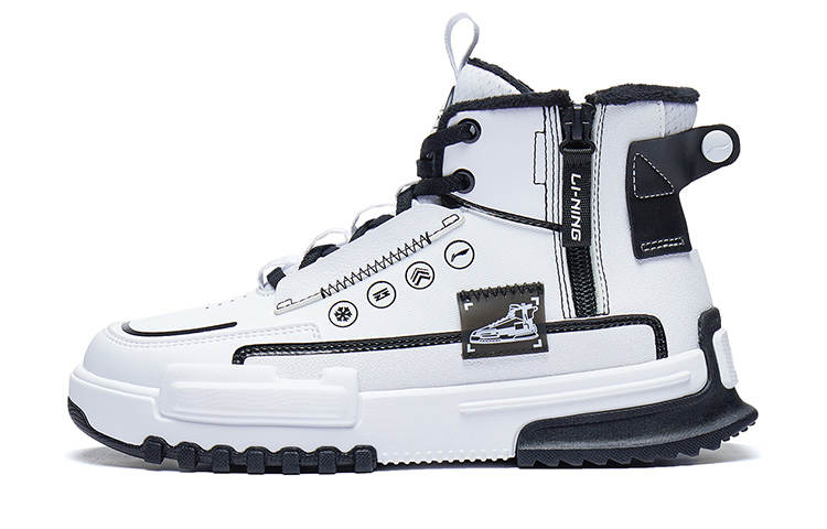 Li-Ning YOUNG Li Ning YOUNG Sports Life Collection Synthetic Leather Cushioning Rebound Cushioning Rebound High top Skateboard Shoes