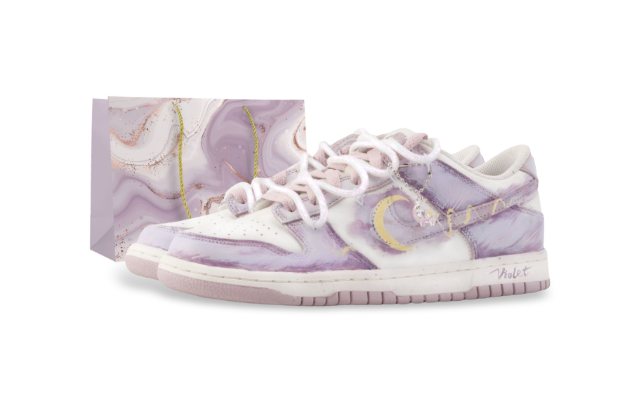 Nike Nike Dunk Slip Resistant Cushioning Abrasion Resistant Kids' Skateboarding Shoes Purple Teenagers