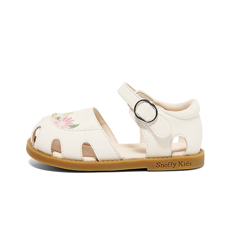Snoffy Synthetic Leather Slip Resistant Breathable Abrasion Resistant Children's Sandals Vanilla White Kids'