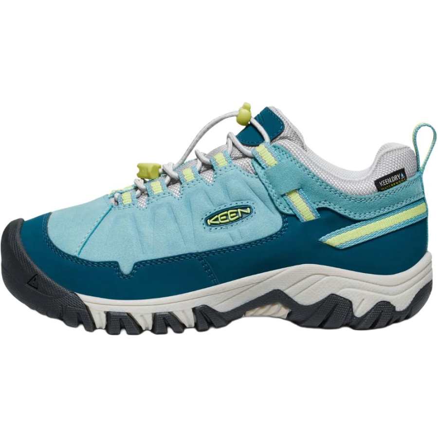 Keen Targhee 4 Comfortable Wear resistant And Waterproof Low top Kids' Outdoor Shoes Blue Green Teenagers