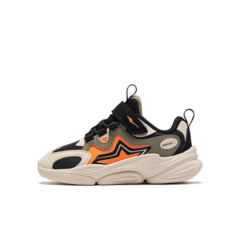 ERKE KIDS Slip Resistant Abrasion Resistant Low top Kids Lifestyle Shoes Black Beige Green Orange Kids'