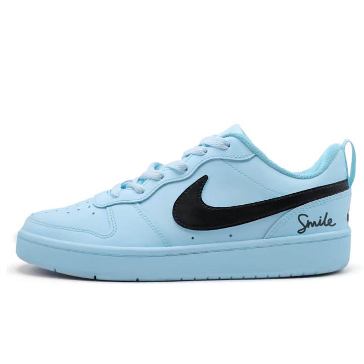Nike Nike Court Borough Clear Blue Soul Synthetic Leather, Leather Slip Resistant Abrasion Resistant Low top
