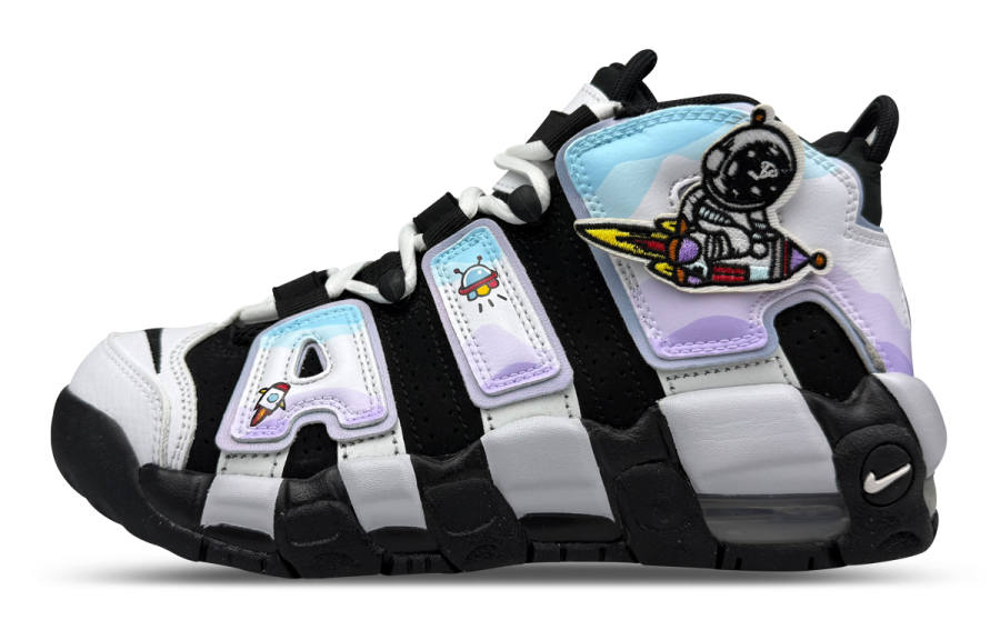 Nike Nike Air More Uptempo Space Journey By Space More Children's Basketball Shoes Black White Unisex
