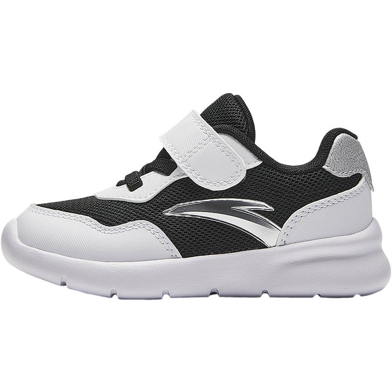 Antakids Anti Kick Breathable Lightweight Cushioning Low top Toddler Shoes Black White Infant And Toddler