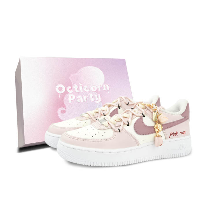 Nike Nike Air Force 1 Sunset Pink Leather Slip Resistant Cushioning Abrasion Resistant