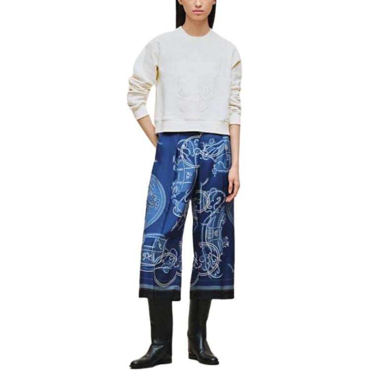 HERMES Sweatshirts Women's Ecru Crew Neck Moderate