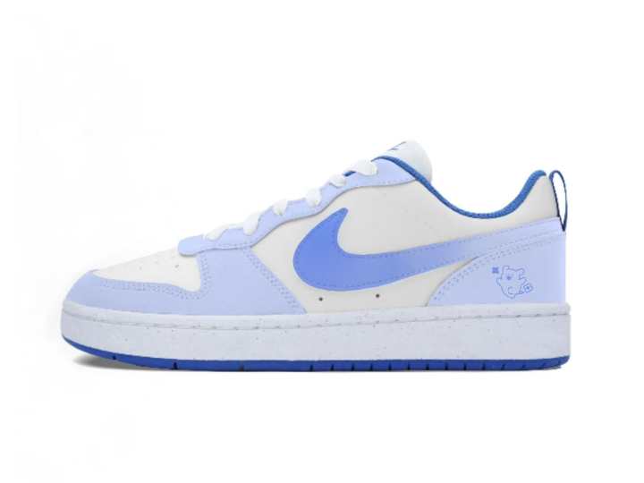 Nike Nike Court Borough Low Festive Custom, Light Cloud Milk Blue Bear Leather Lightweight Cushioning Low top