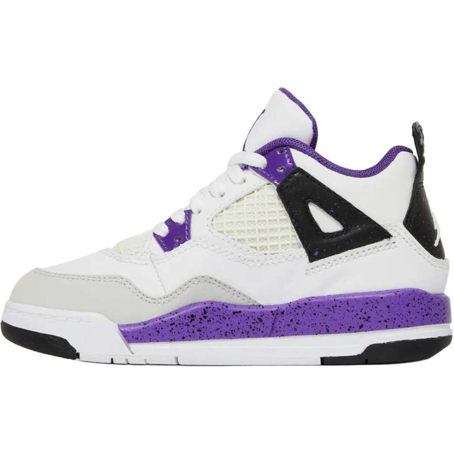 Jordan Jordan Air Jordan 4 Abrasion Resistant Mid top Kids Lifestyle Shoes White Children Aged 3 7 Years Old