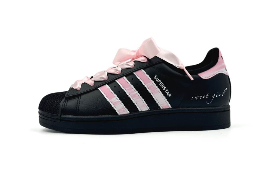 Adidas Originals Superstar 2 Sweet Rose Abrasion Resistant Low top Kids' Skateboarding Shoes Pink Teenagers