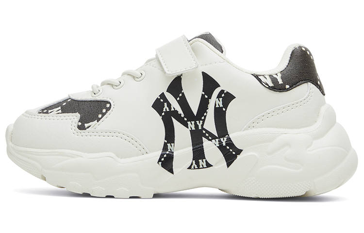 MLB Big Ball Chunky Comfortable Abrasion Resistant Low top Kids Lifestyle Shoes Beige White Black Kids'