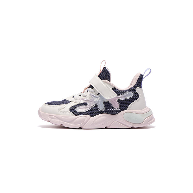 361°KIDS Cushioning Abrasion Resistant Breathable Slip Resistant Kids Lifestyle Shoes Light Blue/White/Dark Pink