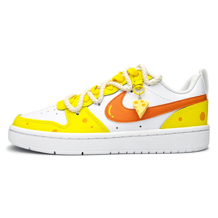 Nike Nike Court Borough Low 2 Leather Lightweight Cushioning Lightweight Cushioning Low top Kids' Skateboarding Shoes Yellow