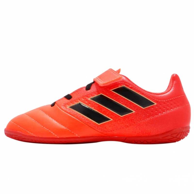 Adidas Adidas ACE 17.4 Leather Slip Resistant Abrasion Resistant Low top Kids' Soccer Shoes Orange Kids'