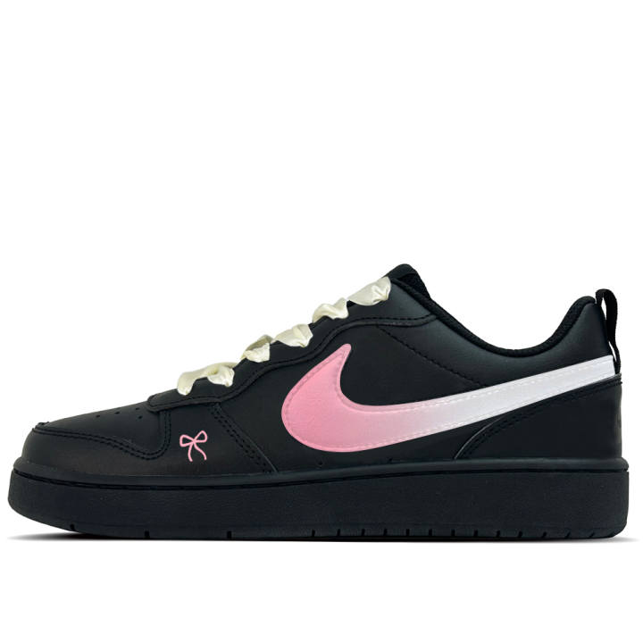 Nike Nike Court Borough Dark Chocolate Butterfly Leather Slip Resistant Abrasion Resistant Low top Kids' Skateboarding Shoes