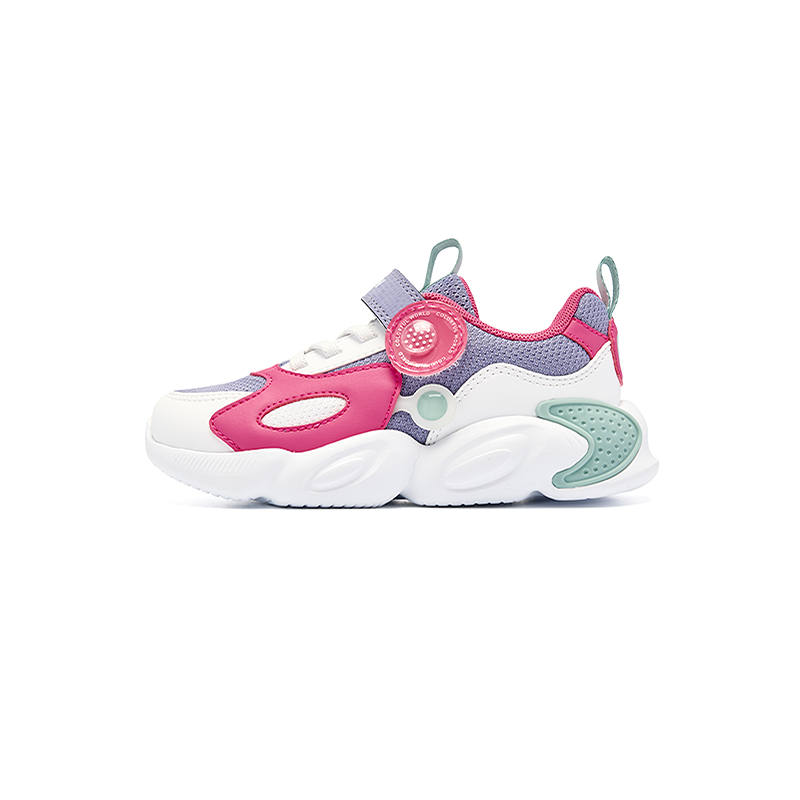 QIAODAN Synthetic Leather, Textile Anti Kick Lightweight Cushioning Low top Casual Shoes Jordan White/Shadow Blue Kids'