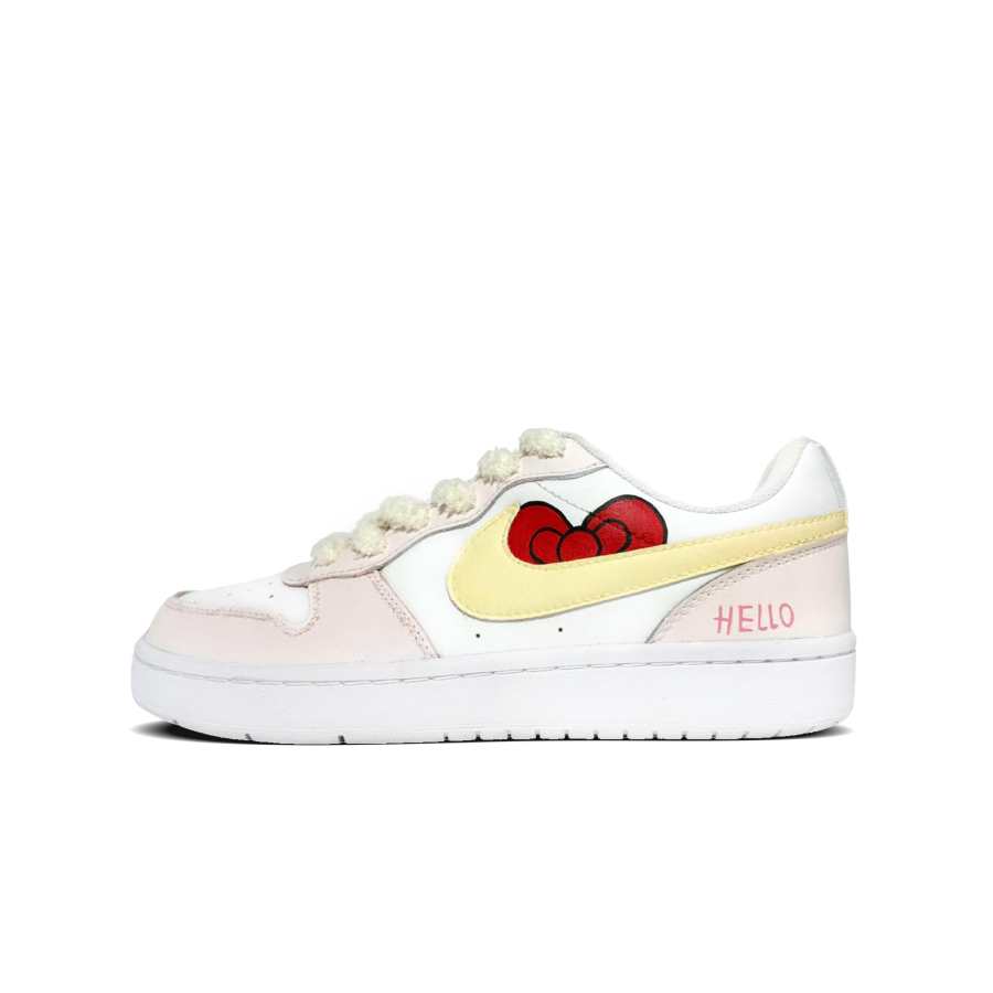 Nike Nike Court Borough Low 2 Leather Slip Resistant Low top Kids' Skateboarding Shoes Light Pink Teenagers