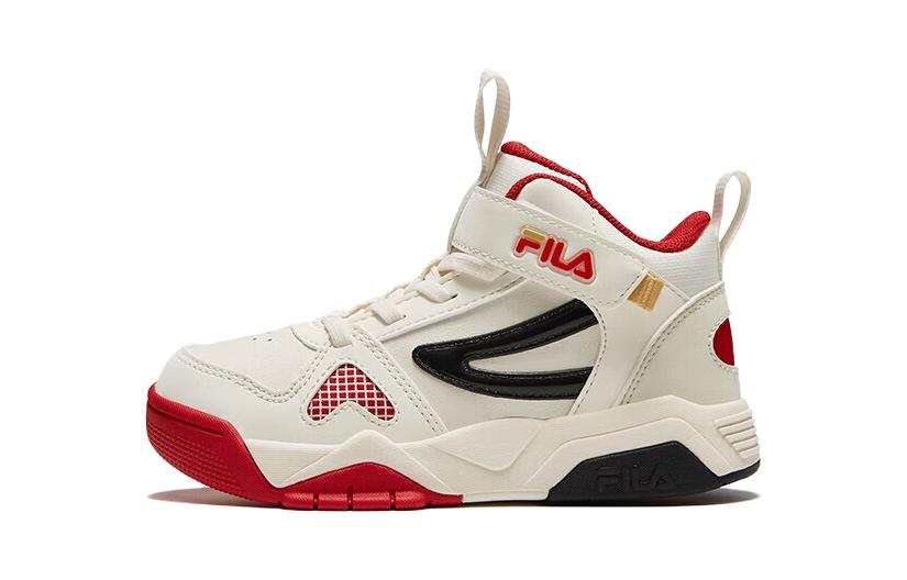 FILA KIDS Cushioning, Wear Resistant High top Kids' Skateboarding Shoes White Red Children Aged 3 7 Years Old