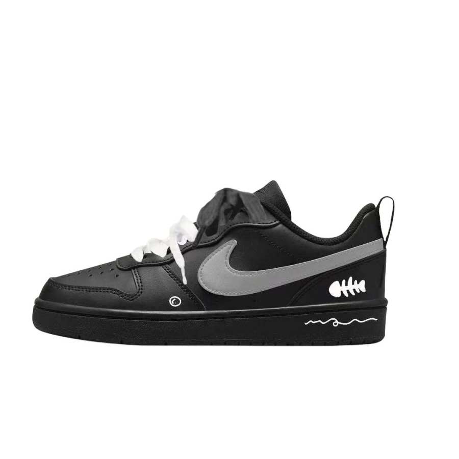 Nike Nike Court Borough Leather Slip Resistant Abrasion Resistant Low top Kids' Skateboarding Shoes Teenagers