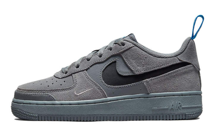 Nike Nike Air Force 1 Low Cut Out Swoosh Smoke Grey GS