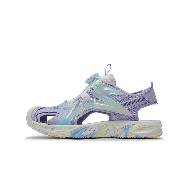 XTEP Slip Resistant Abrasion Resistant Low top Sandal Snow Cyan Purple Tranquil Blue Kids'