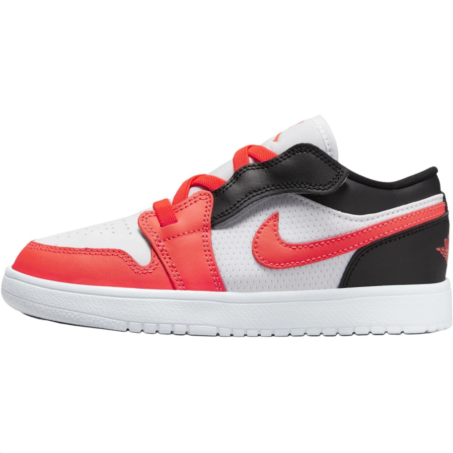 Jordan Jordan 1 Slip Resistant Abrasion Resistant Low top Children's Basketball Shoes White/Red/Black Kids'