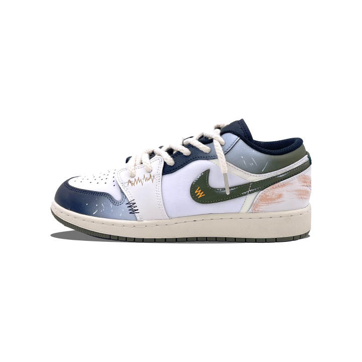 Jordan Jordan Air Jordan 1 Low top Kids' Skateboarding Shoes Olive Green Unisex