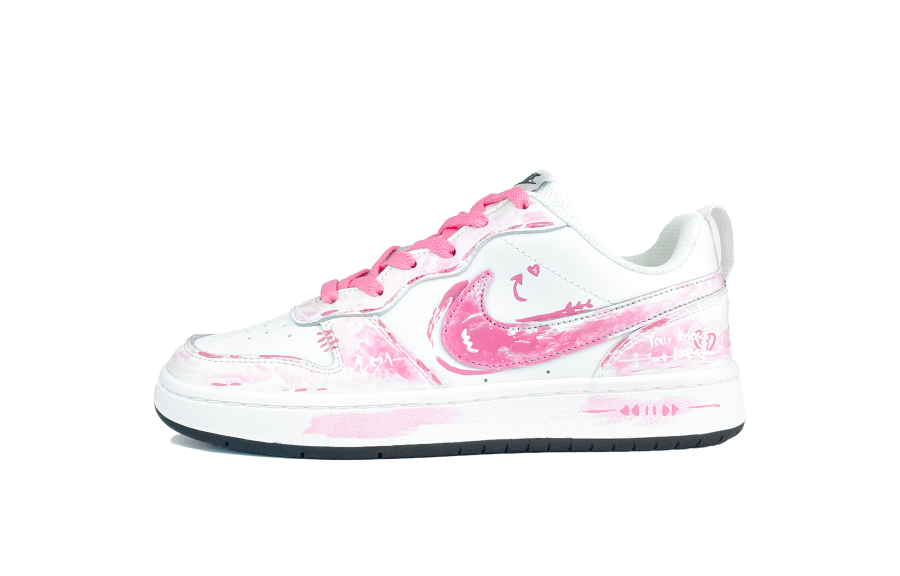 Nike Nike Court Borough Midsummer Love Story Synthetic Leather Low top Kids' Skateboarding Shoes Peach Pink Teenagers