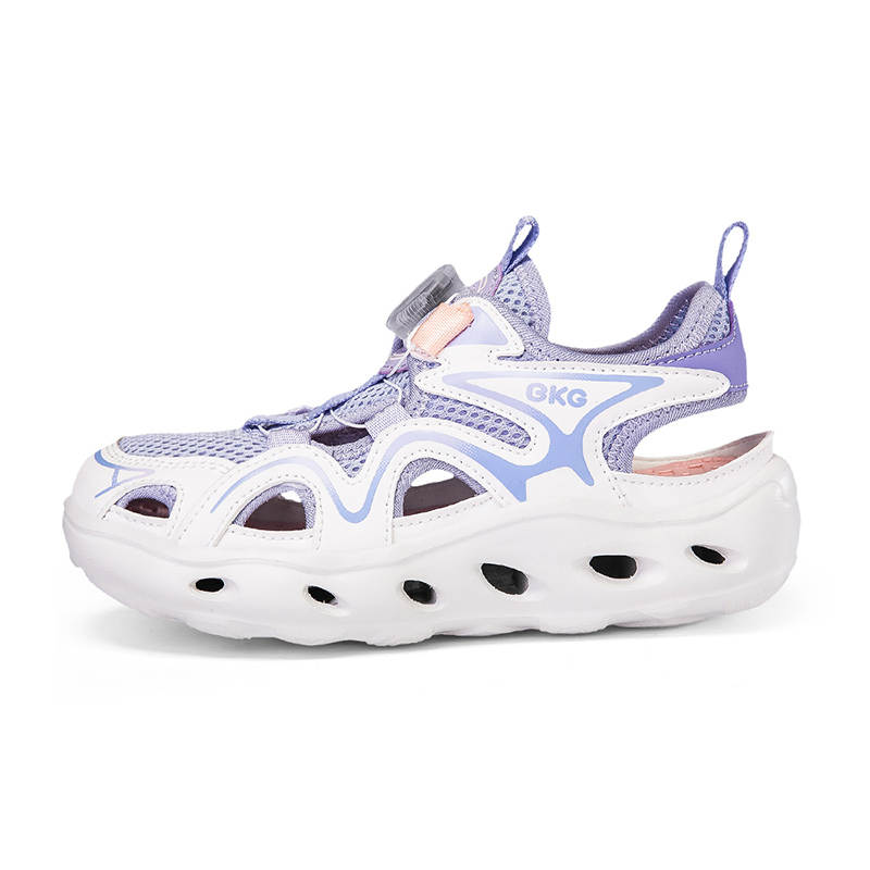 BKG Rebound Support Abrasion Resistant Lightweight Cushioning Breathable Low top Sandal White Purple Kids'