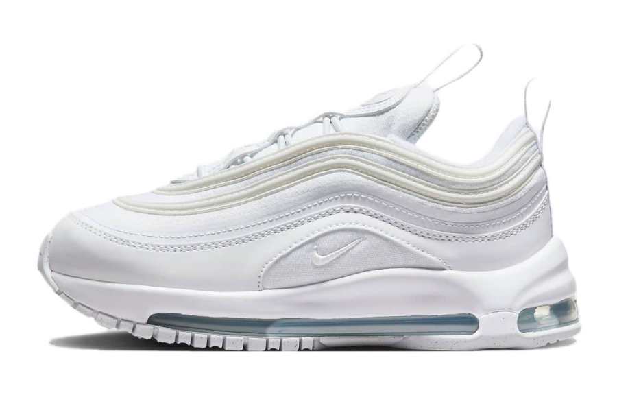 Nike Nike Air Max 97 Leather Versatile Low top Kids Lifestyle Shoes White Kids'
