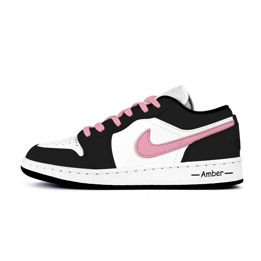 Jordan Jordan Air Jordan 1 Low Leather Cushioning, Wear Resistant Low top Children's Basketball Shoes Black Teenagers