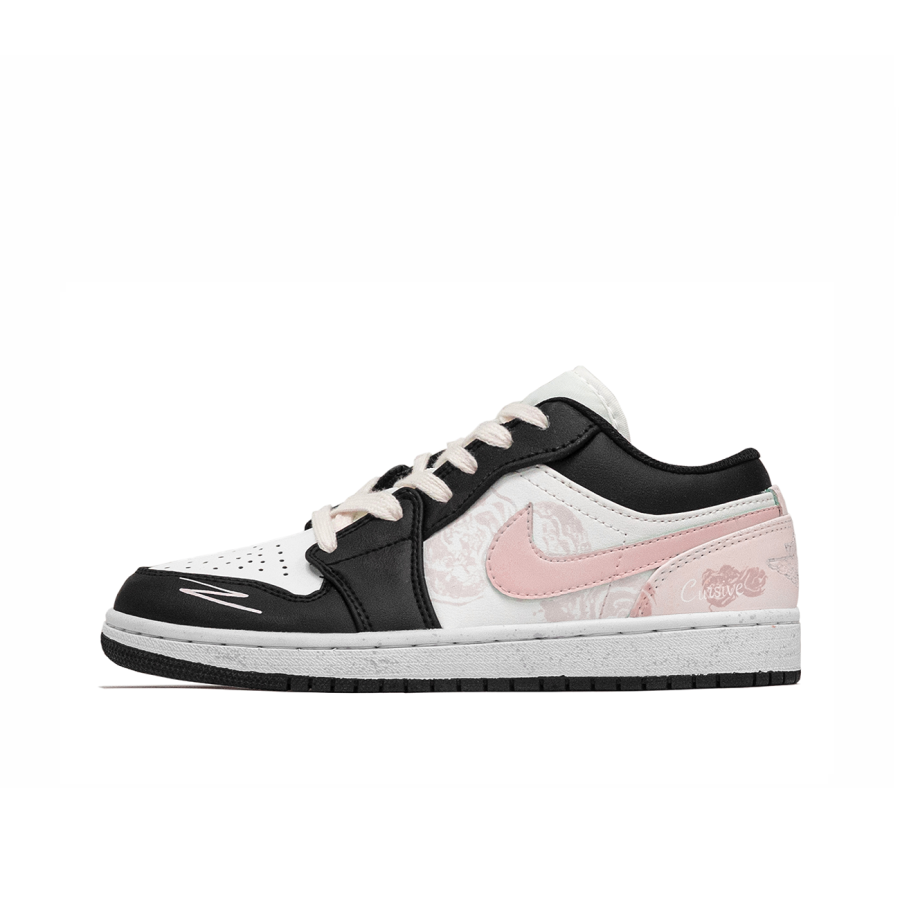 Jordan Jordan Air Jordan 1 Low Leather Kids' Skateboarding Shoes Black Pink Teenagers