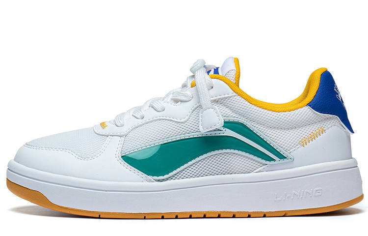 Li-Ning YOUNG Li Ning YOUNG Low top Skateboard Shoes Standard White Deep Fruit Green Teenagers