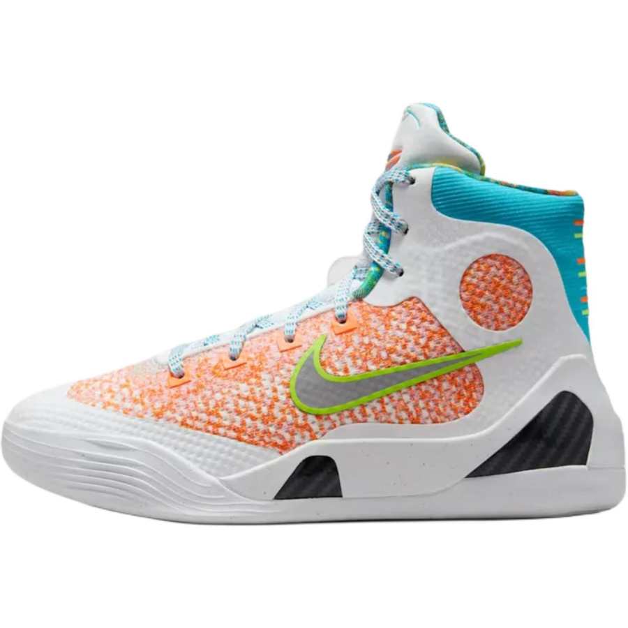 Nike Nike Kobe 9 High top Basketball Shoes White Silver Blue Black Kids'