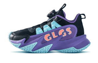 GUANLANGAOSHOU Cushioning Slip Resistant Mid top Children's Basketball Shoes Black Purple Blue Kids'