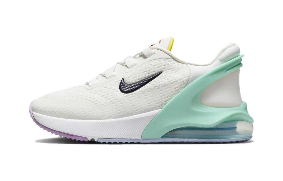 Nike Nike Air Max 270 Go Abrasion Resistant Low top Kids Lifestyle Shoes White Cyan Purple Children Aged 3 7 Years Old