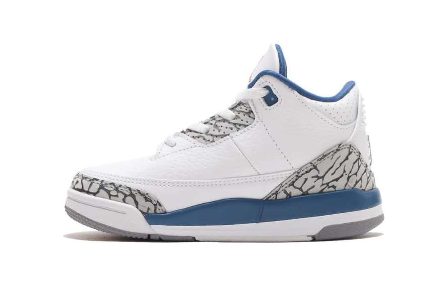 Jordan Jordan Air Jordan 3 True Blue Abrasion Resistant High top Baby & Toddler Shoes White Gray Infant And Toddler