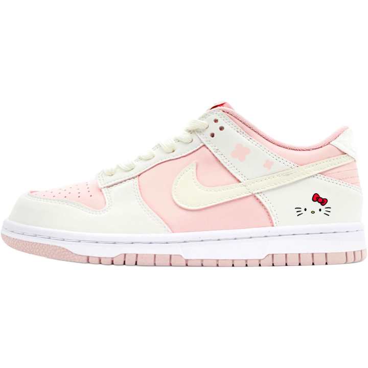 Nike Nike Dunk Synthetic Leather Slip Resistant Abrasion Resistant Low top Kids' Skateboarding Shoes Pink Teenagers
