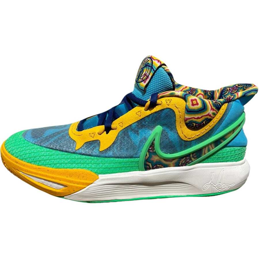Nike Nike Kyrie 8 Slip Resistant Abrasion Resistant Low top Children's Basketball Shoes Sea Blue Children Aged 3 7 Years Old
