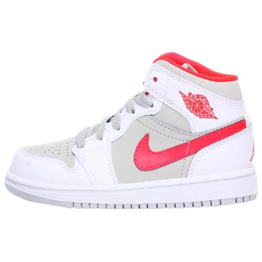 Jordan Jordan Air Jordan 1 Mid top Children's Basketball Shoes White Children Aged 3 7 Years Old