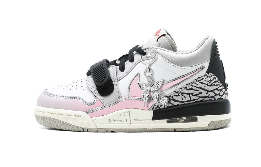 Jordan Jordan Legacy 312 Low Leather Cushioning, Wear Resistant Low top Children's Basketball Shoes Silver Pink Teenagers