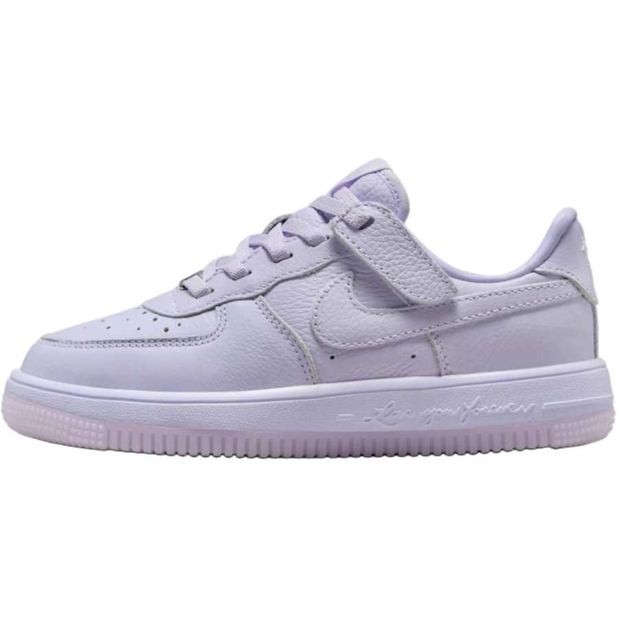 Nike Drake x Nike Air Force 1 Slip Resistant Abrasion Resistant Low top Kids' Skateboarding Shoes Light Purple Kids'