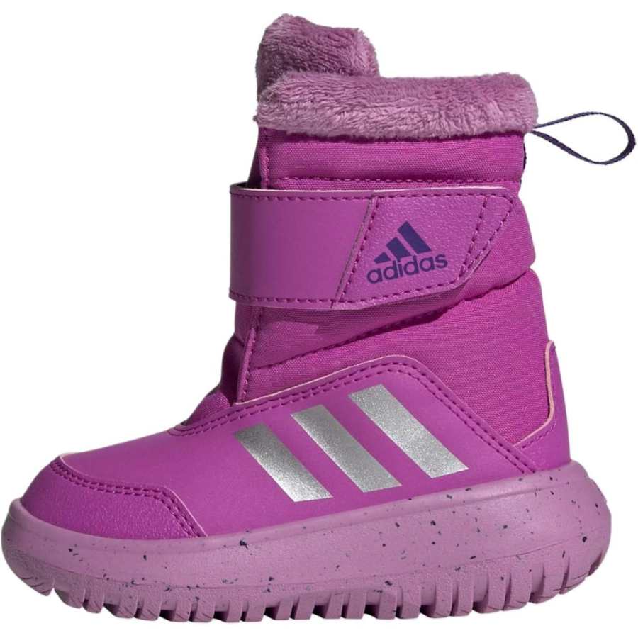 Adidas Adidas WINTERPLAY Fleece Lined, Comfortable Slip Resistant Thermal High top Toddler Shoes Purple Infant And Toddler