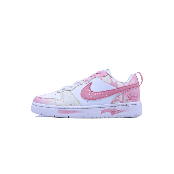 Nike Nike Court Borough Candy Strap, Candy Cream Puff Slip Resistant, Abrasion Resistant, Lightweight Cushioning Low top