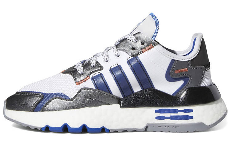 Adidas Originals STAR WARS x Adidas Originals Nite Jogger J Leather Abrasion Resistant Low top Sports Casual Shoes Blue White