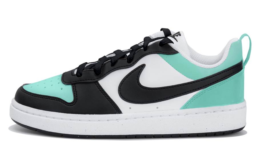 Nike Nike Court Borough Synthetic Leather Low top Kids' Skateboarding Shoes Black White Green Teenagers