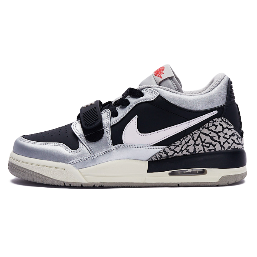 Jordan Jordan Legacy 312 Slip Resistant Slip Resistant Low top Children's Basketball Shoes Black Silver Teenagers