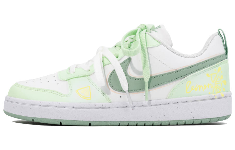 Nike Nike Court Borough Fresh Lemon Abrasion Resistant Low top Kids' Skateboarding Shoes Light Green Teenagers